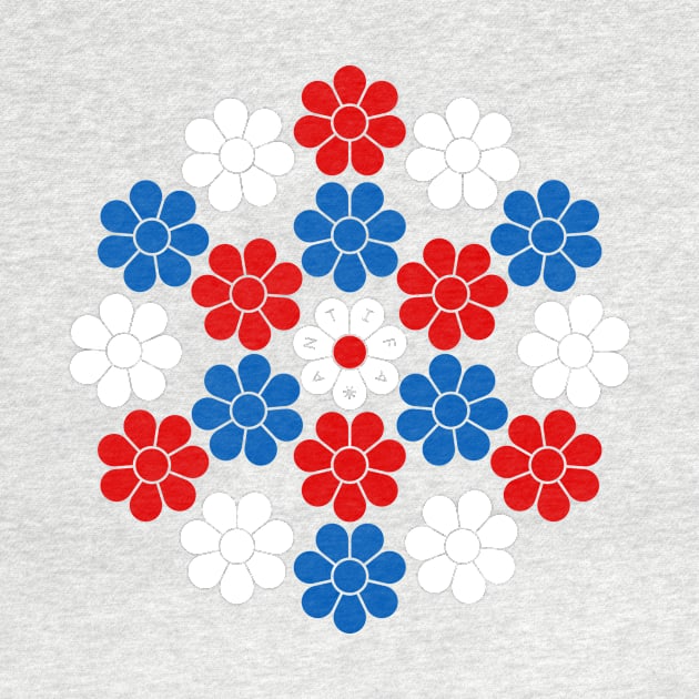 Democracy Daisy - red, white & blue by BrownWoodRobot